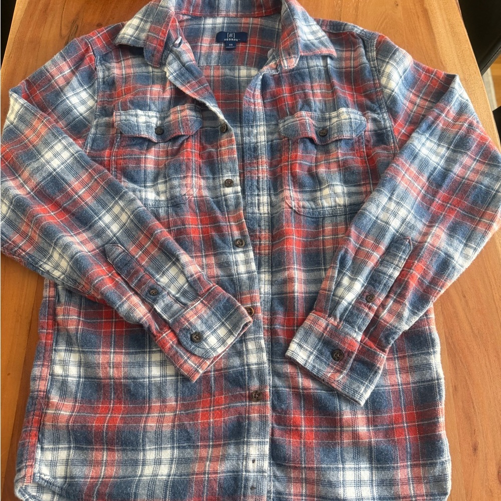 George Red and Blue Plaid Shirt